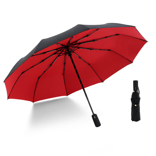 Unisex Umbrella Fully automatic double-layer 10 bone rain and wind resistant triple fold