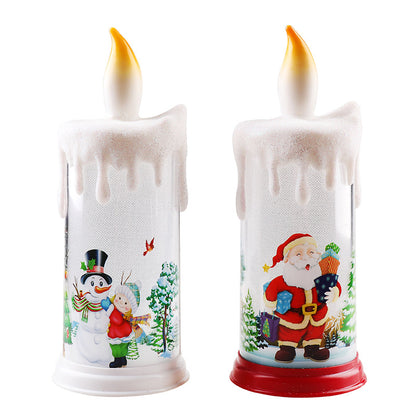 Christmas decoration candle light LED simulation flame candle Santa Claus snowman decoration night light