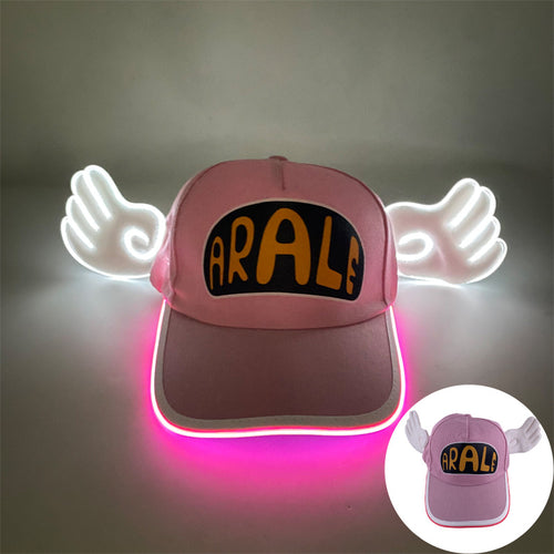 Alarei hat LED luminous duckbill hat adult baseball outdoor angel wing hat cute cool fluorescent