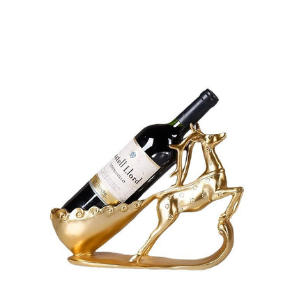 Creative Golden Deer Wine Rack Living Room Decoration Home