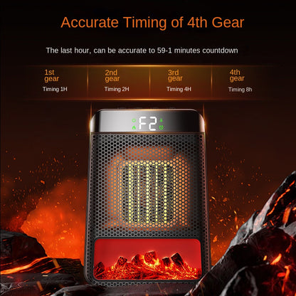 3D dynamic flame heater, household heater, silent and energy-saving PTC speed electric heater