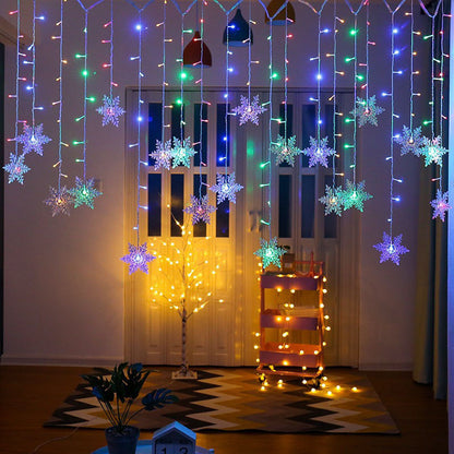 Snowflake LED star curtain light string