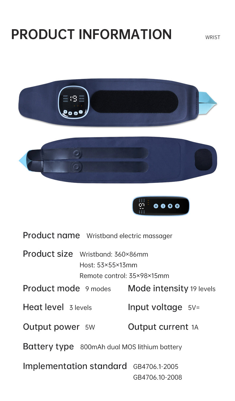 EMS Smart Tendon Sheath Hand Heating Wristband with Hot Compress and Massage Function