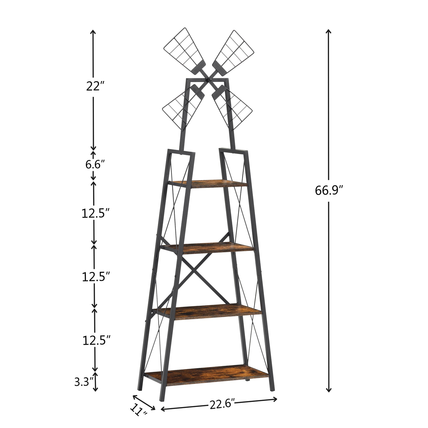 4-Tier Narrow Bookshelf Bookcase Display Shelves Unit Storage Stand