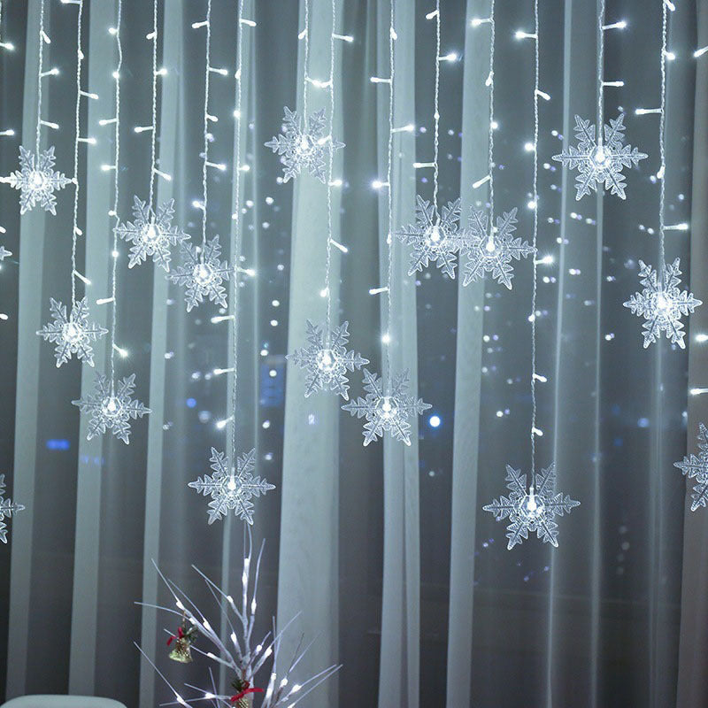 Snowflake LED star curtain light string