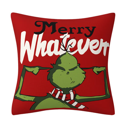 Grinch Christmas Pillow Cover Cushion Sofa Pillowcase