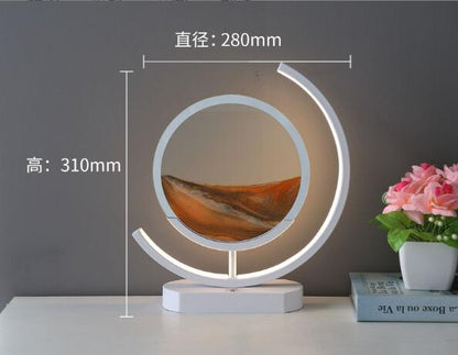 Moving Sand Art modern Desk Light Flowing Dynamic Quick Sand Painting Picture Remote Control 3D LED Table Lamp