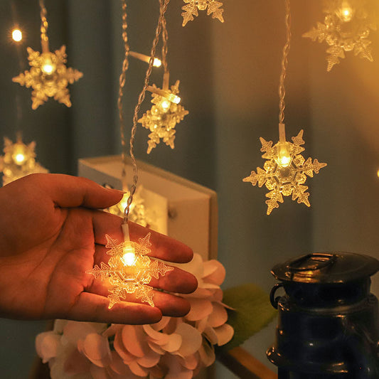 Snowflake LED star curtain light string