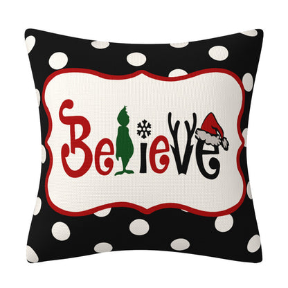 Grinch Christmas Pillow Cover Cushion Sofa Pillowcase