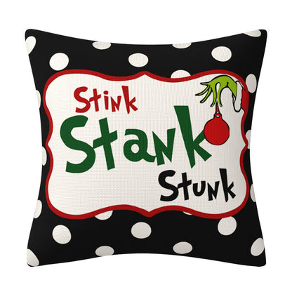 Grinch Christmas Pillow Cover Cushion Sofa Pillowcase