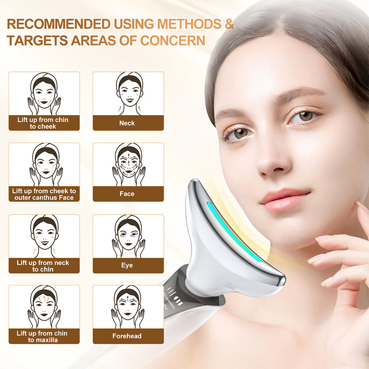 Skin Tightening Anti-aging Face Neck Lifting Massager Led Photon Therapy Face and Neck Lifting Device