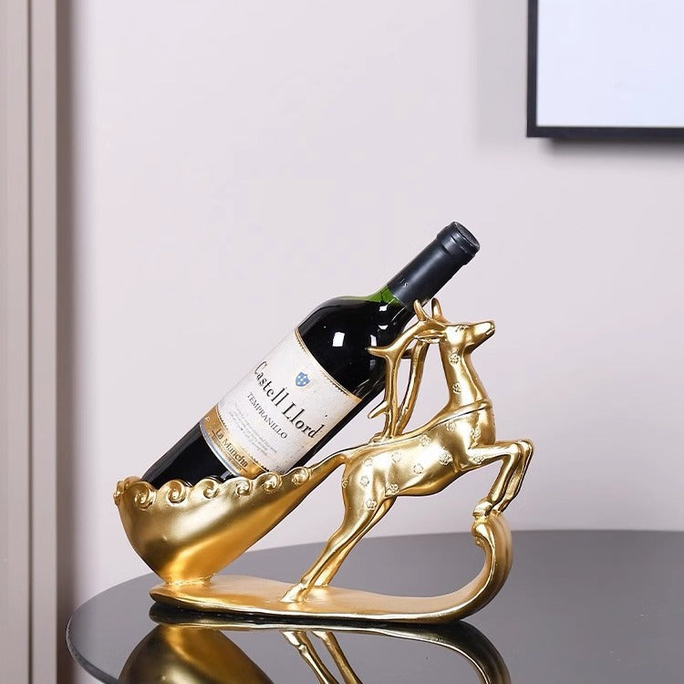 Creative Golden Deer Wine Rack Living Room Decoration Home