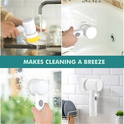 5-in-1 Electric Kitchen Cleaning Tool & Bathtub Wash Brush