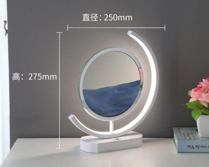 Moving Sand Art modern Desk Light Flowing Dynamic Quick Sand Painting Picture Remote Control 3D LED Table Lamp