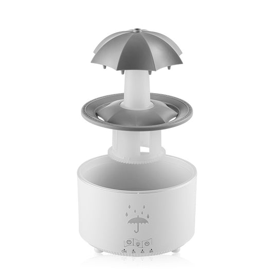 Rotating umbrella water droplet humidifier rainbow lights remote control aromatherapy