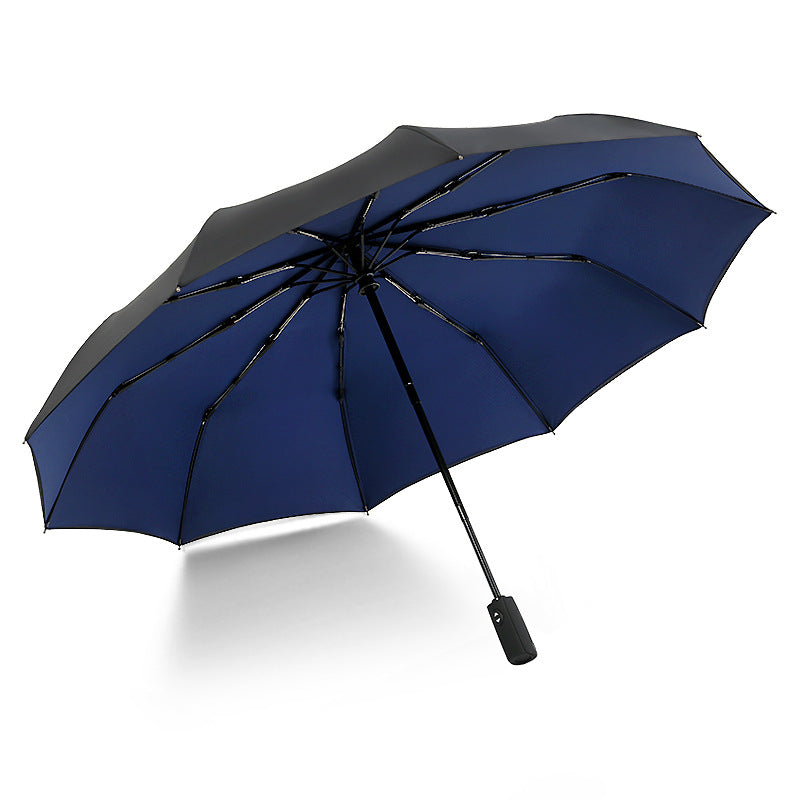 Unisex Umbrella Fully automatic double-layer 10 bone rain and wind resistant triple fold