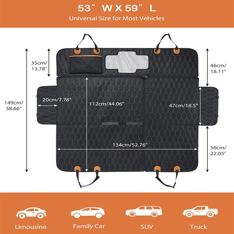 Four in one detachable pet car cushion waterproof dirt proof and scratch resistant rear trunk seat cushion for passenger seat