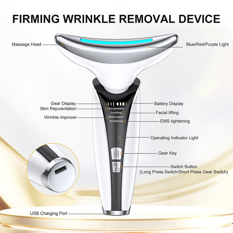 Skin Tightening Anti-aging Face Neck Lifting Massager Led Photon Therapy Face and Neck Lifting Device